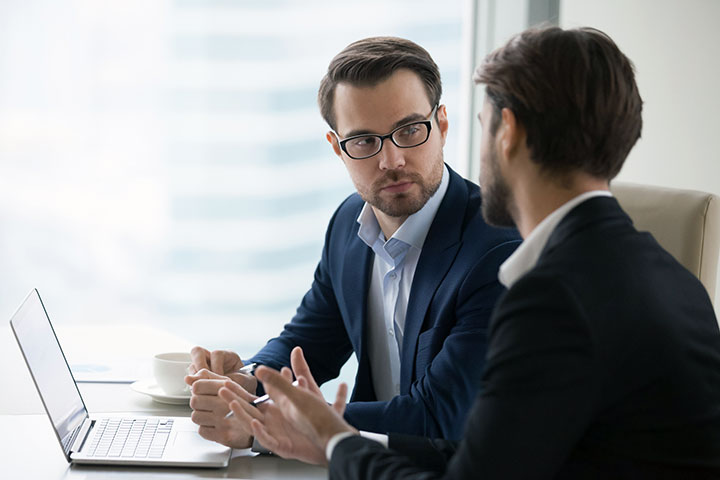 A financial planner providing estate planning to a person.